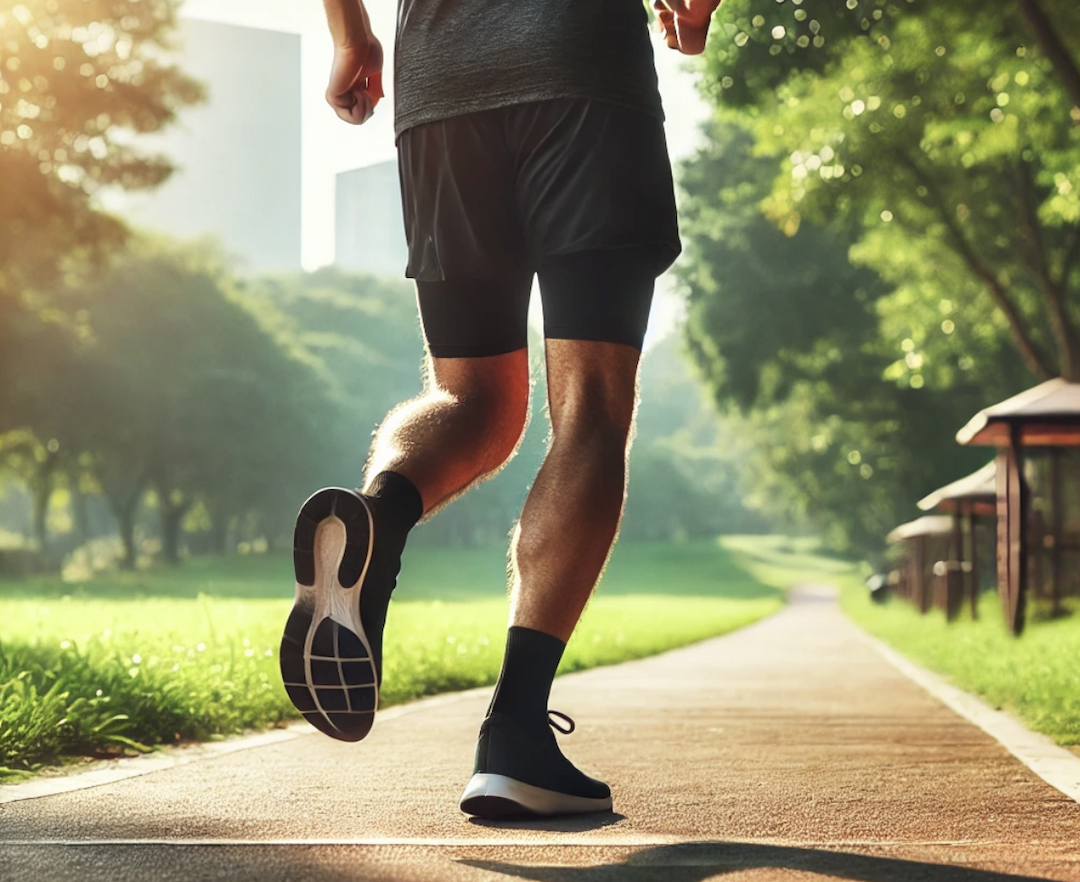 Person jogging outdoors